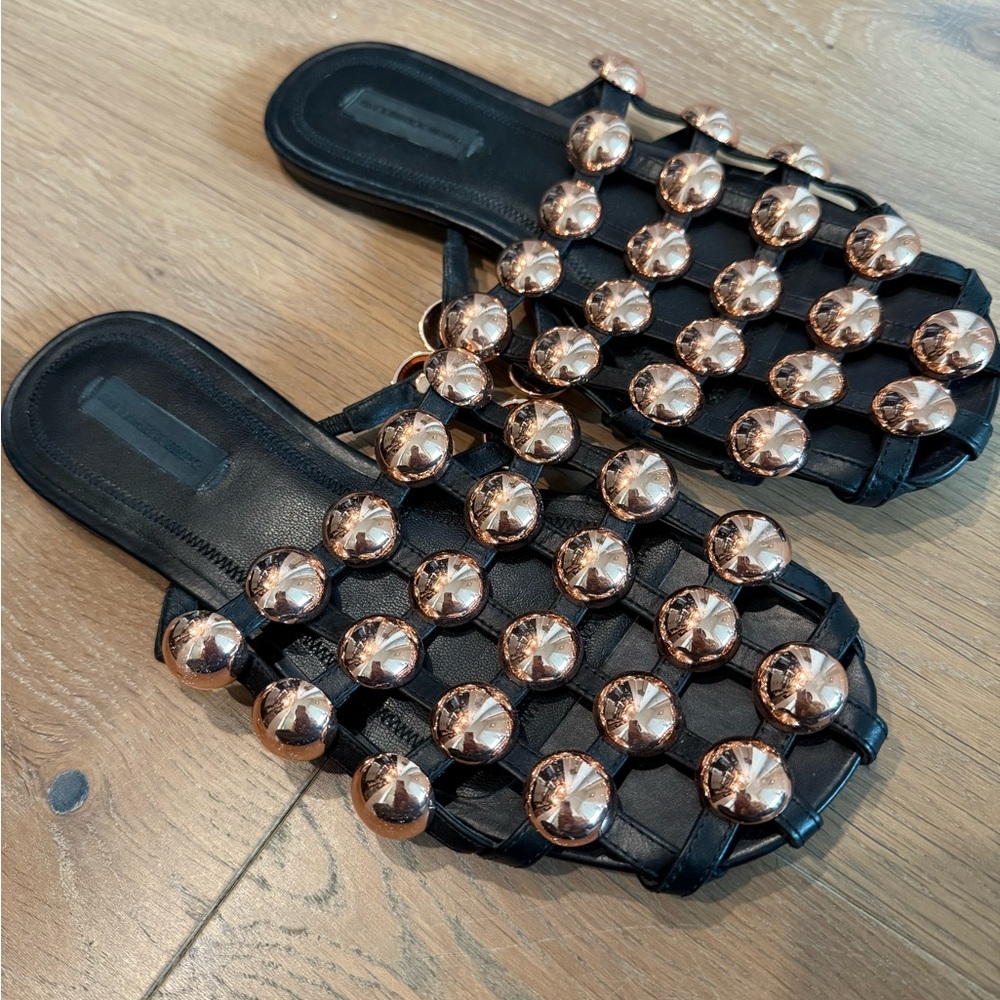Alexander Wang Studded Cage Slide Sandals – Black - Picture 2 of 4